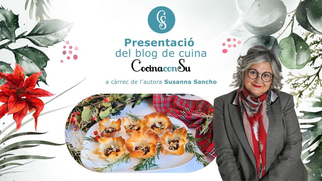 Cartell de l'acte de presentació del blog de cuina Cocina Con Su de Susanna Sancho