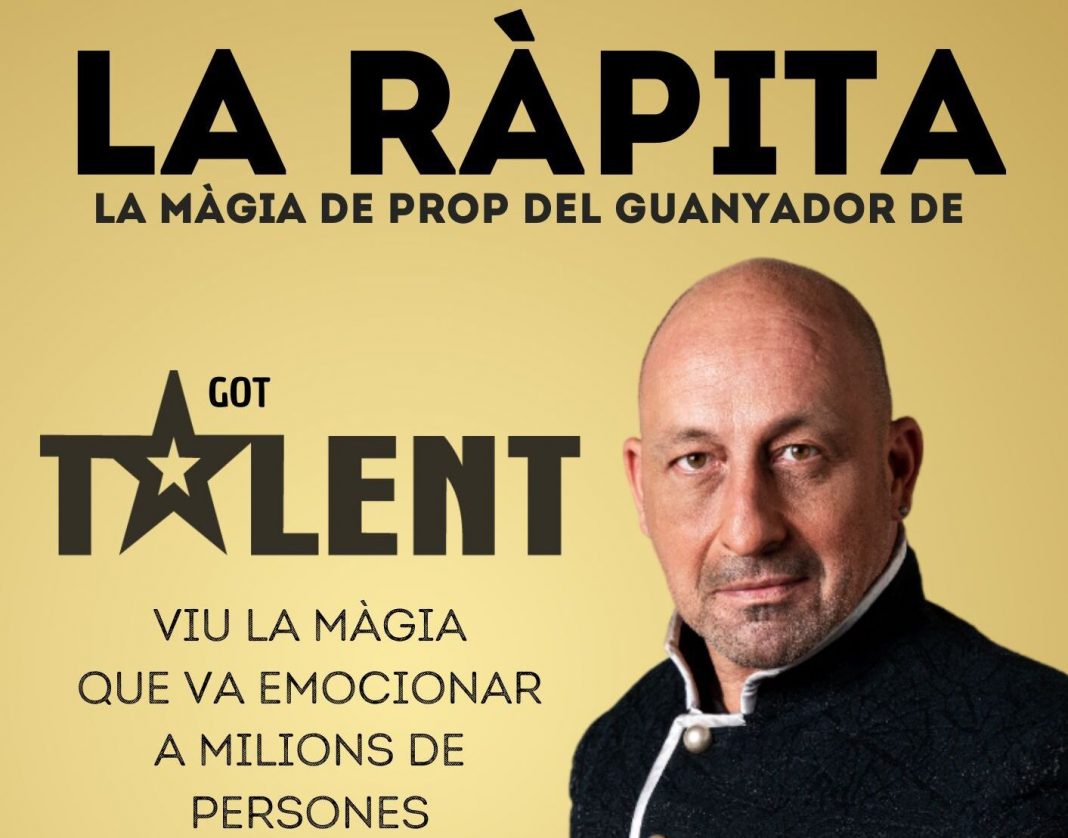 Cartell de l'actuació de màgia de Jordi Caps a la Ràpita.